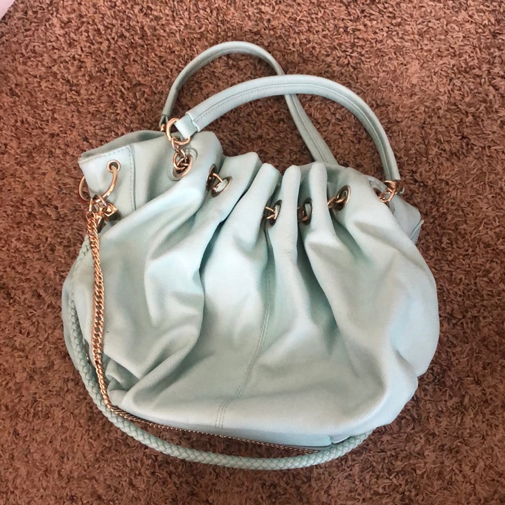 Mint blue purse